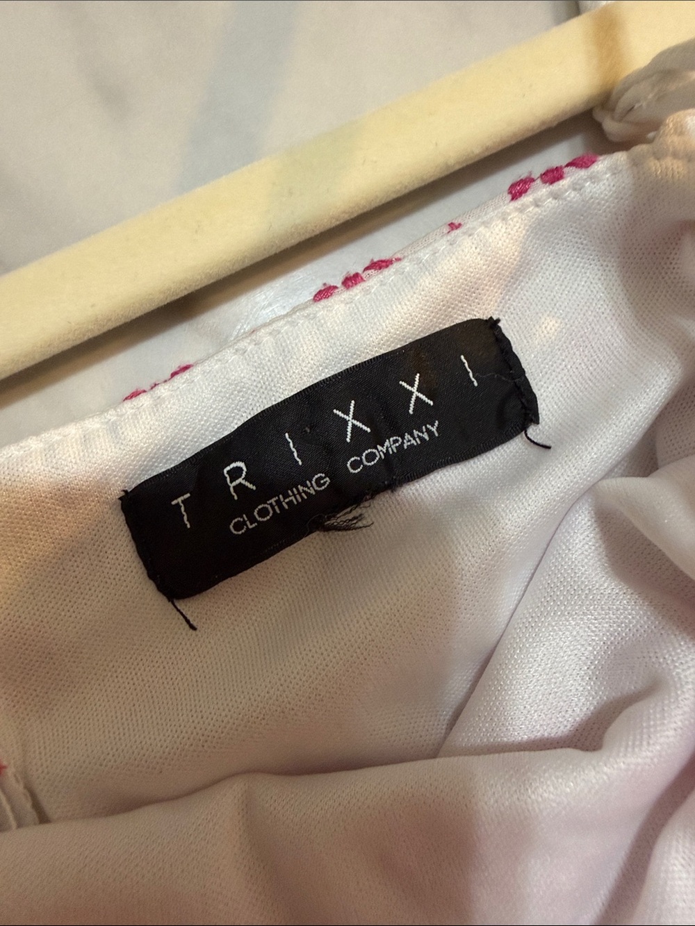 Trixxi Pink & White Embroidered Daisy Mini Dress Large Cottagecore Sundress - Picture 2 of 8